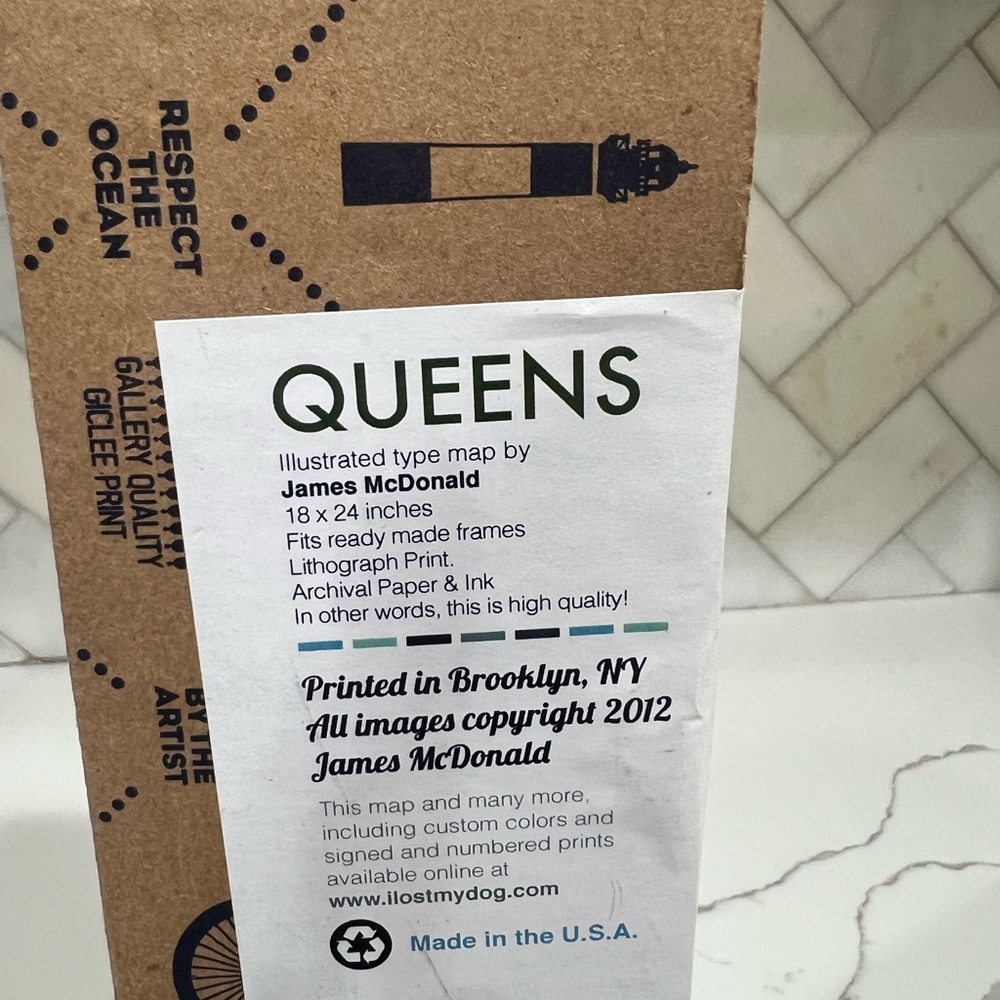 Queens Map Art Print - Picture 2 of 3
